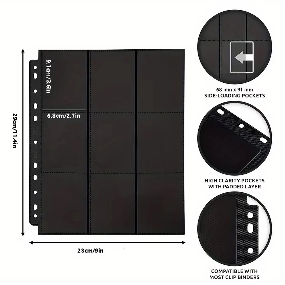 10Pack Black 9-Pocket A4 Tradi - огляд і ціна Pokemon Binder Card